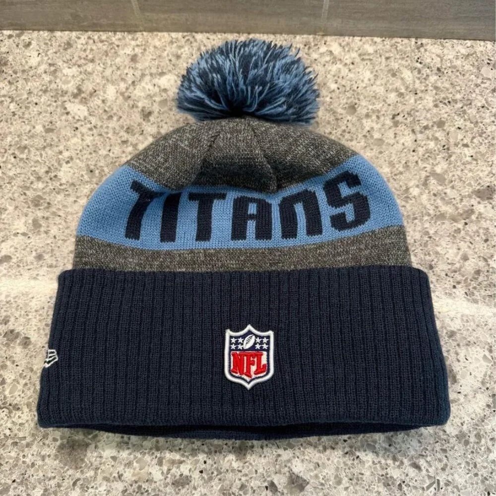 New Era Brand NFL Adult Tennessee Titans Fleece Lined Winter Beanie Hat‎